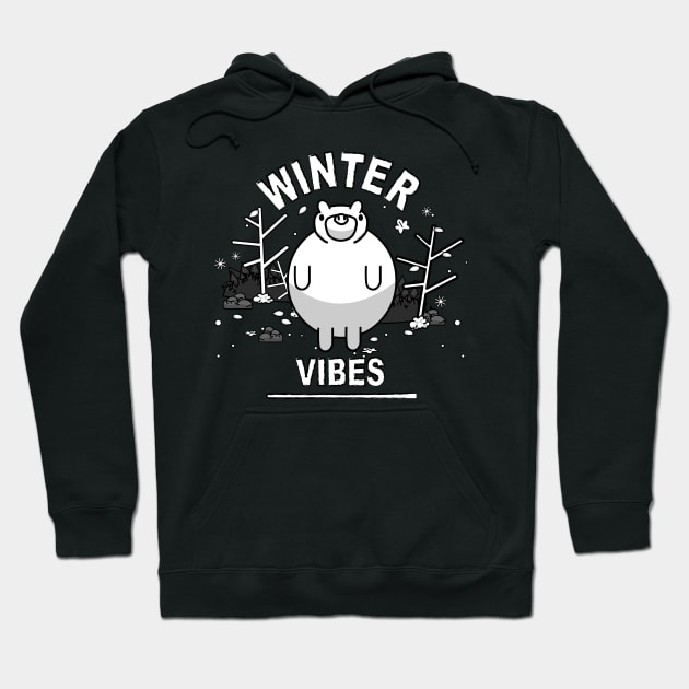 Winter Vibes Bear Love- Winter Walk Season Hoodie by mrbitdot